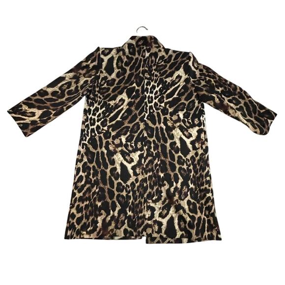 NYCC - WOMAN M Coat Pockets - Leopard Print - Open Front - Stretch Woven - EUC - Picture 2 of 6